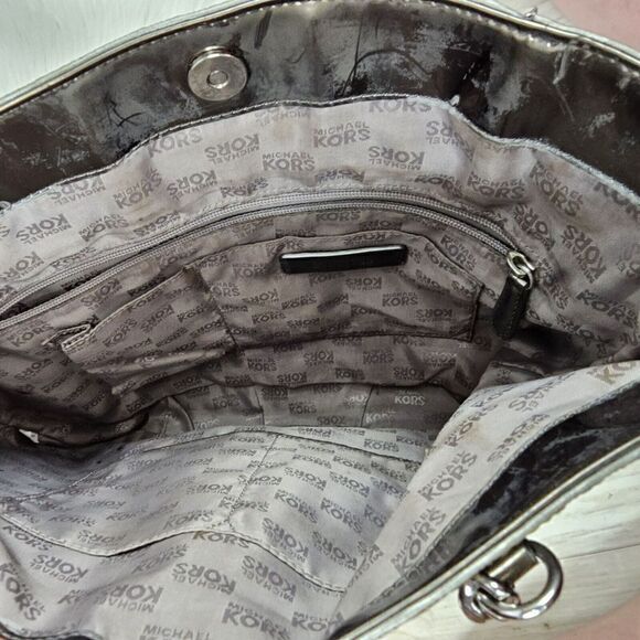 Michael Kors Metallic Bronze Bag With Bronze Handles and Crossbody Strap - Picture 6 of 9